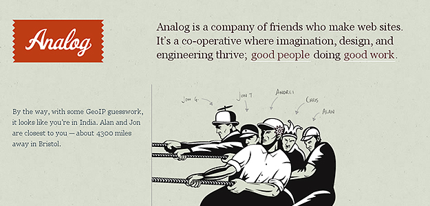 Analog – website screenshot