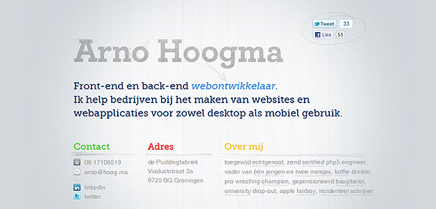 Arno Hoogma – website screenshot