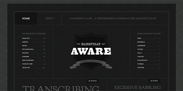 Blissfully Aware – website screenshot