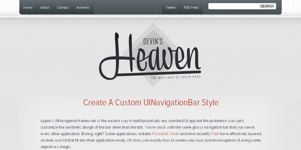 Devin’s Heaven – website screenshot
