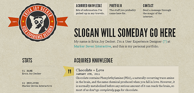 Erica Joy Decker – website screenshot