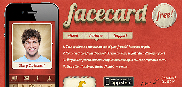 Facecard – website screenshot