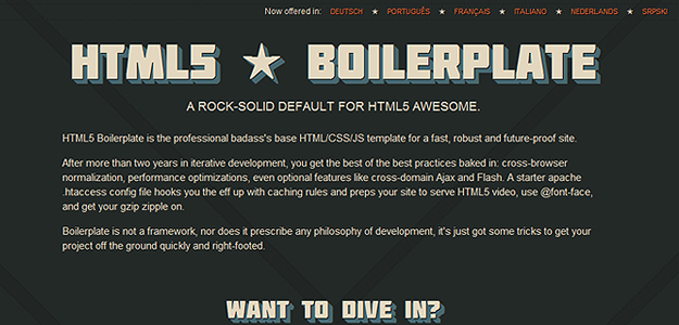 HTML5 â˜… BOILERPLATE – website screenshot