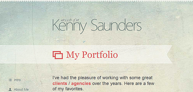 Kenny Saunders – website screenshot