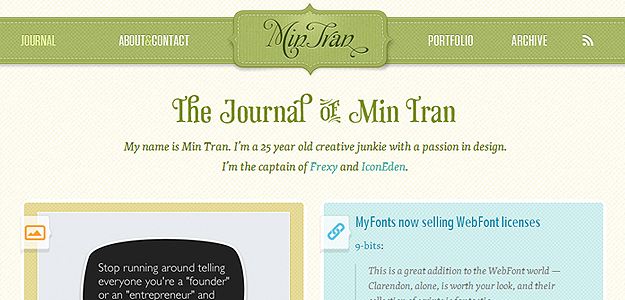 Min Tran – website screenshot