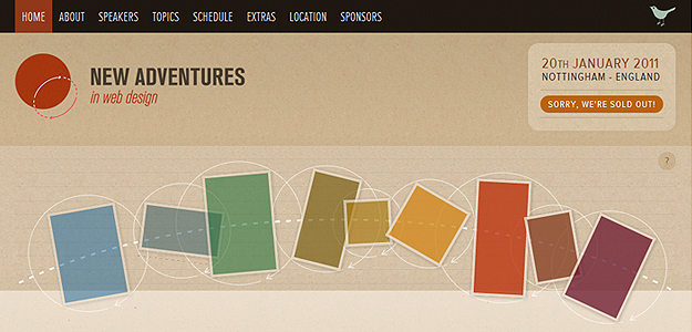New Adventures – website screenshot