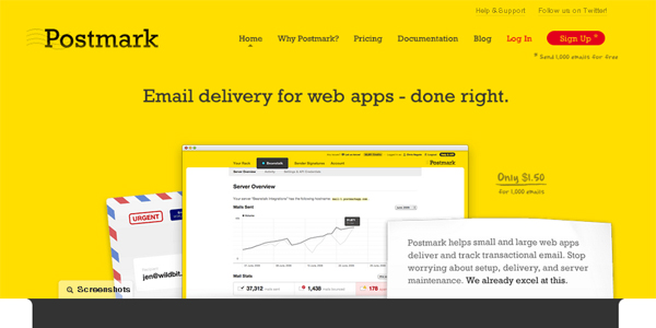 Postmark – website screenshot