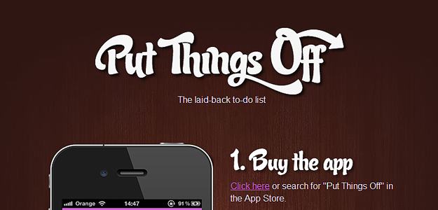 Put Things Off – website screenshot
