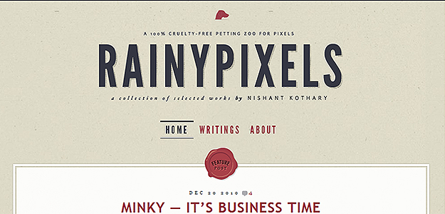 Rainy Pixels – website screenshot