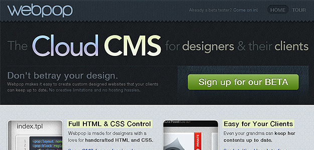 Webpop – website screenshot