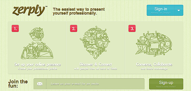Zerply – website screenshot