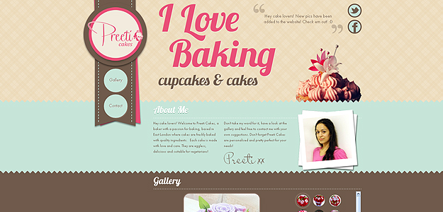 Preeti Cakes – website screenshot