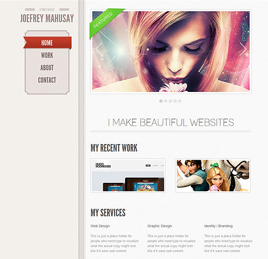 Free HTML5 Portfolio Template – website screenshot