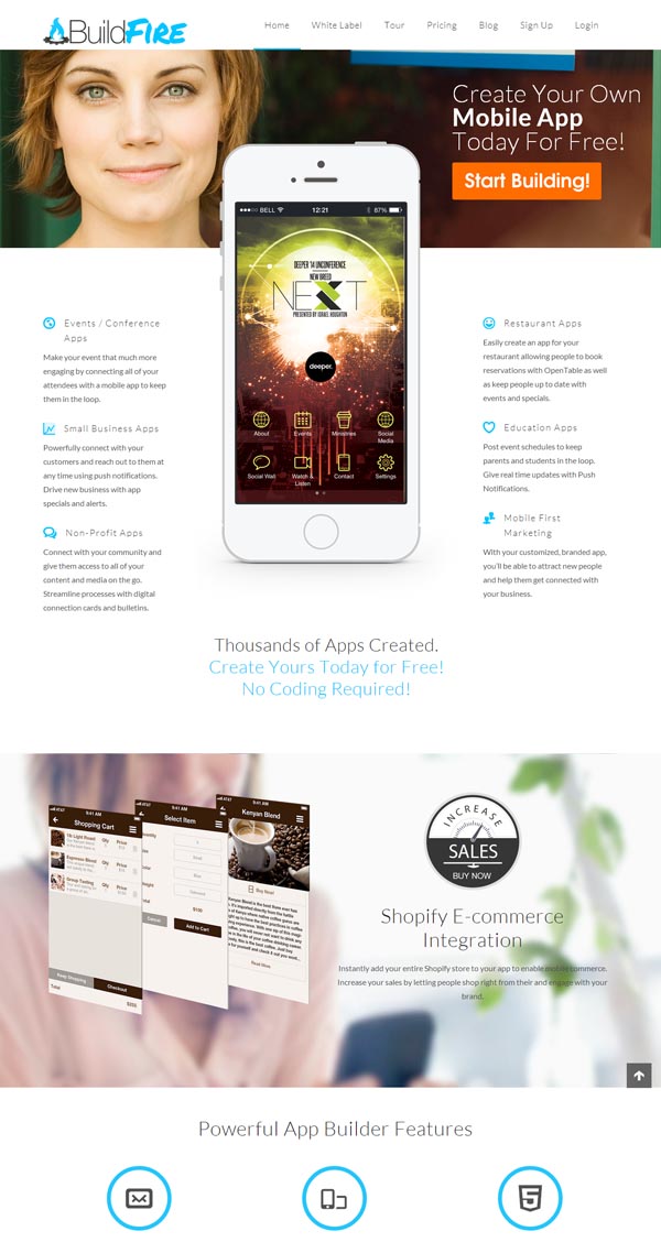 Buildfire – website screenshot