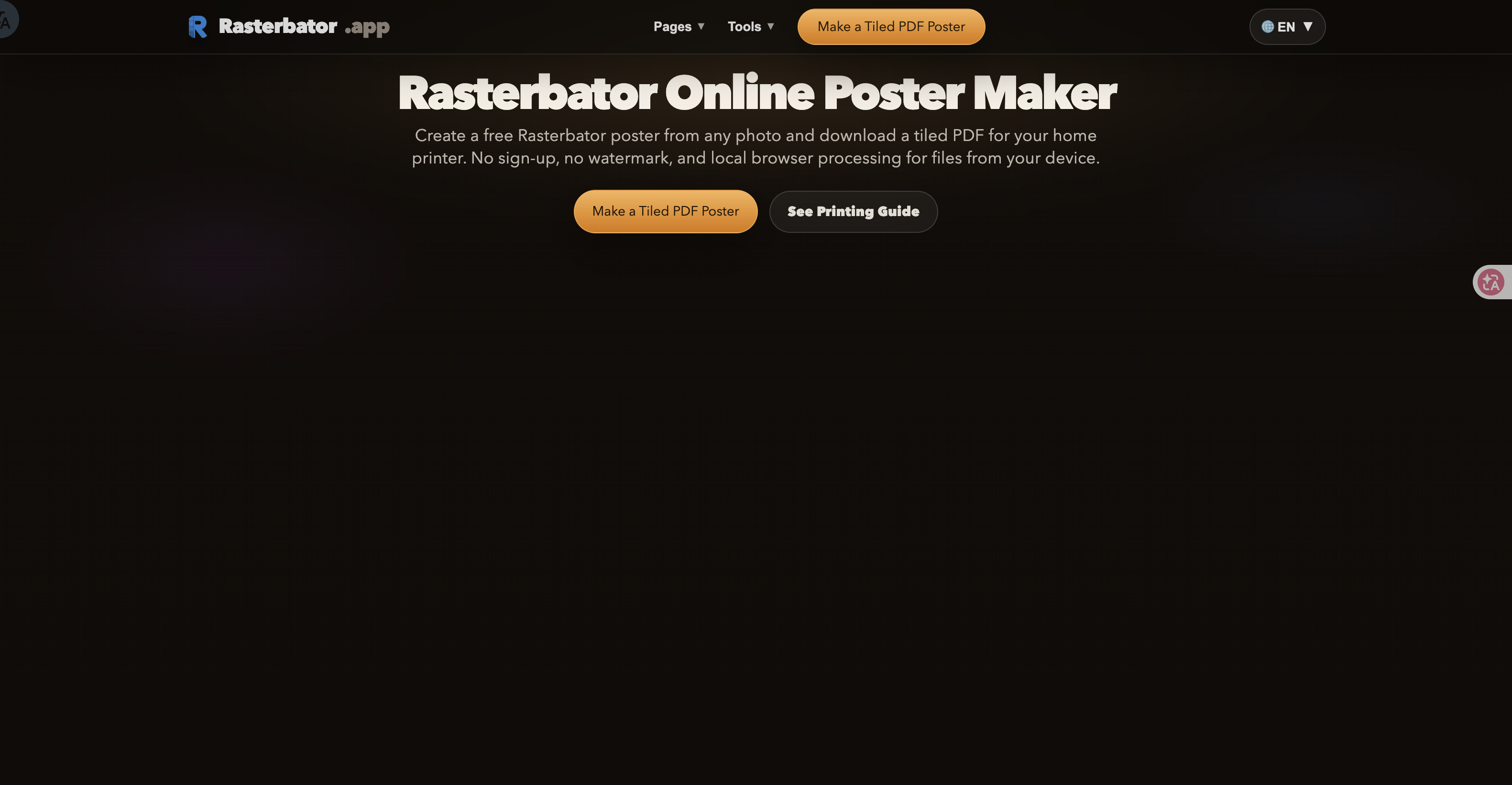 Rasterbator Online — Free Tiled PDF Poster Maker