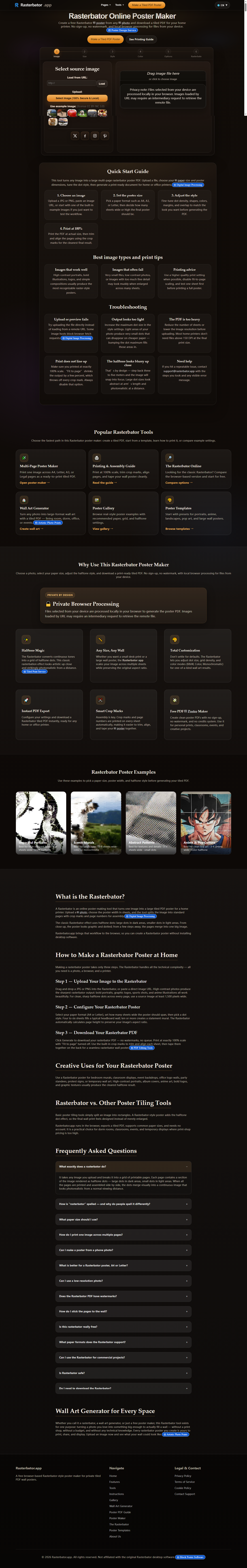 Rasterbator Online — Free Tiled PDF Poster Maker