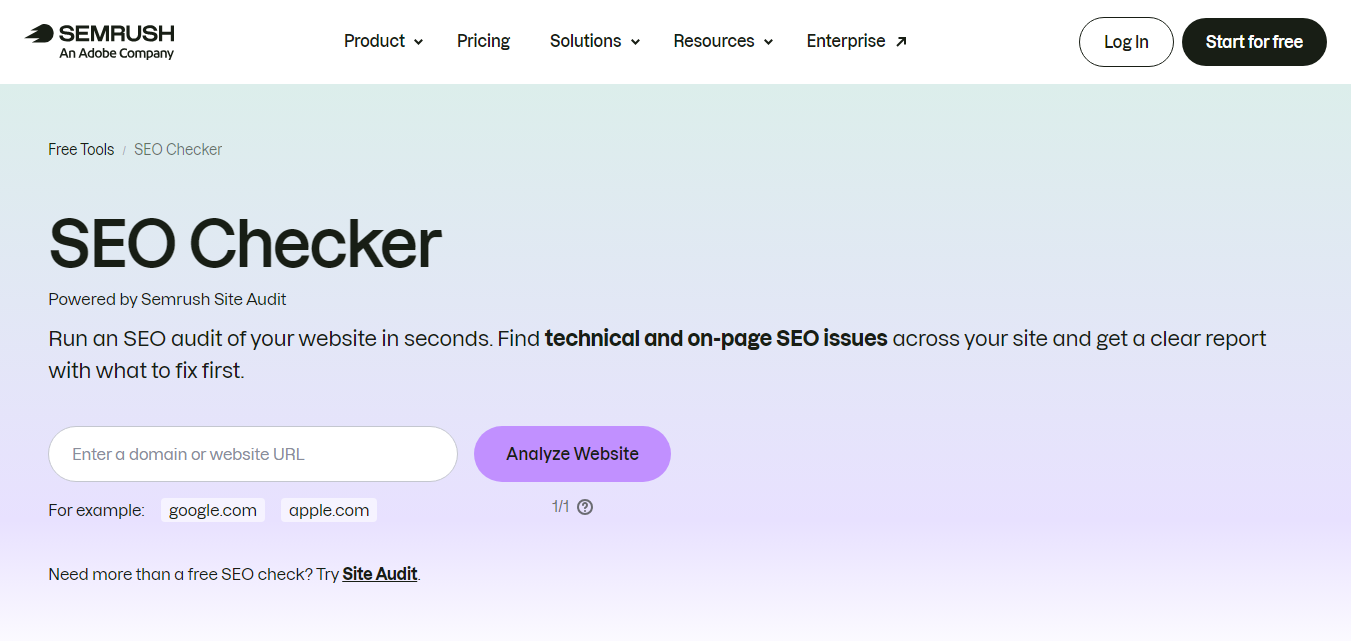 Semrush Site Audit